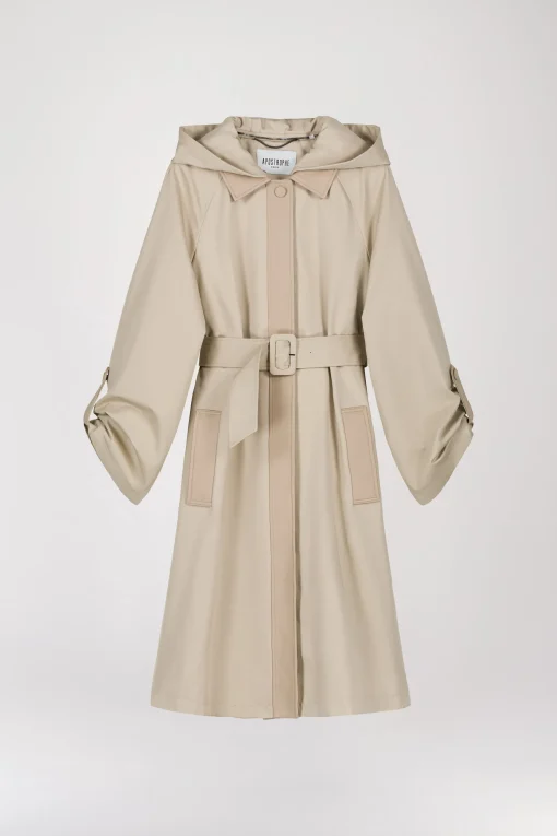 Parka mi-longue beige