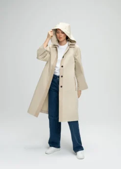 Parka mi-longue beige