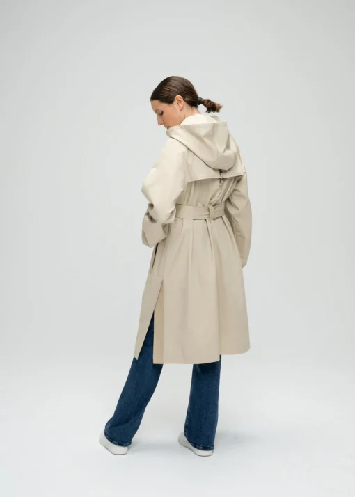 Parka mi-longue beige