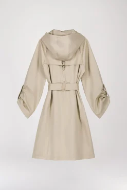 Parka mi-longue beige