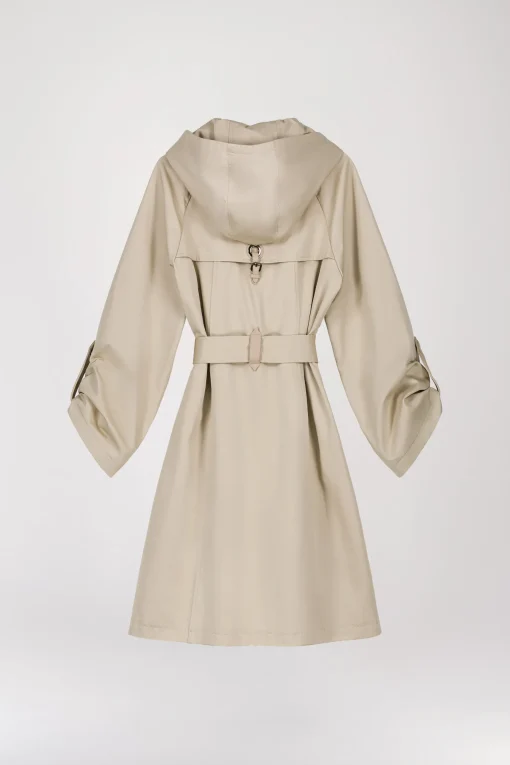 Parka mi-longue beige