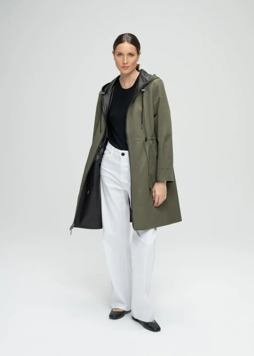 Parka réversible noire et kaki