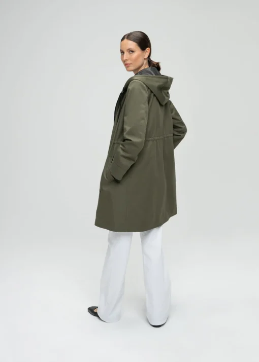 Parka réversible noire et kaki