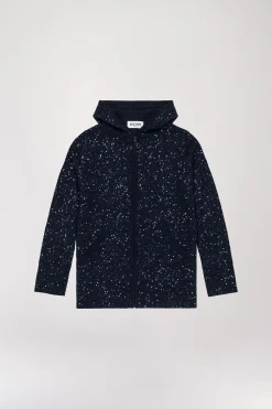 Pull à capuche à sequins marines