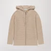 Pull à capuche à strass beige