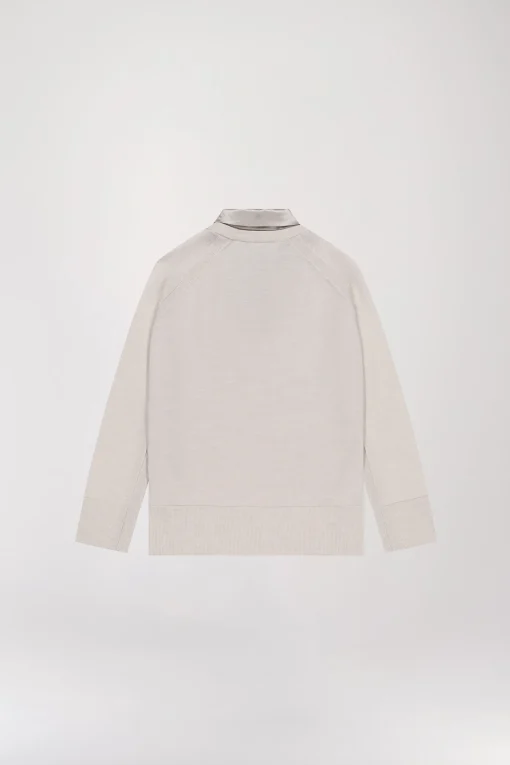 Pull Bi-matière Béton avec Col Chemise