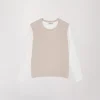 Pull bi-matière trompe-l'œil béton