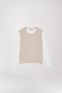 Pull bi-matière trompe-l'œil béton