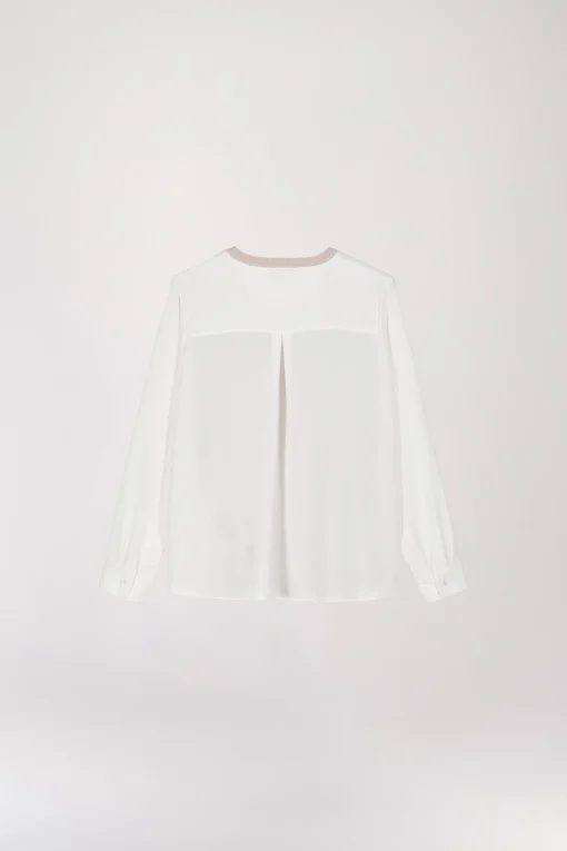 Pull bi-matière trompe-l'œil béton