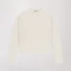 Pull Blanc Cassé à Col Rond