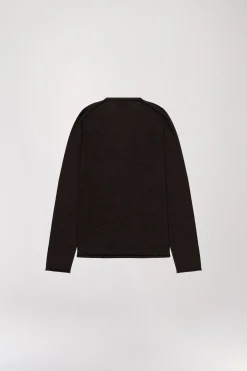 Pull Ébène en Laine Mérinos à Col V