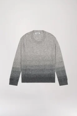 Pull cachemire brossé gris moyen