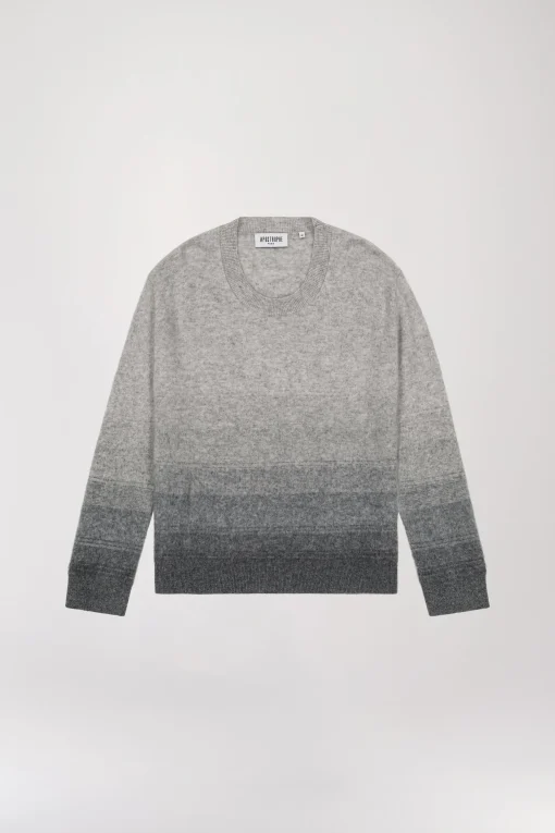 Pull cachemire brossé gris moyen