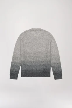 Pull cachemire brossé gris moyen