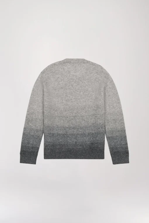 Pull cachemire brossé gris moyen