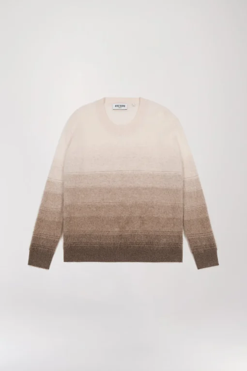 Pull cachemire brossé taupe moyen