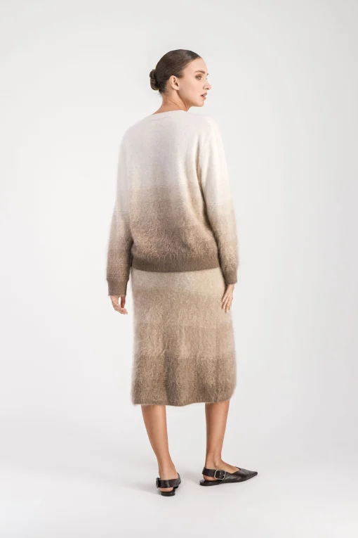 Pull cachemire brossé taupe moyen