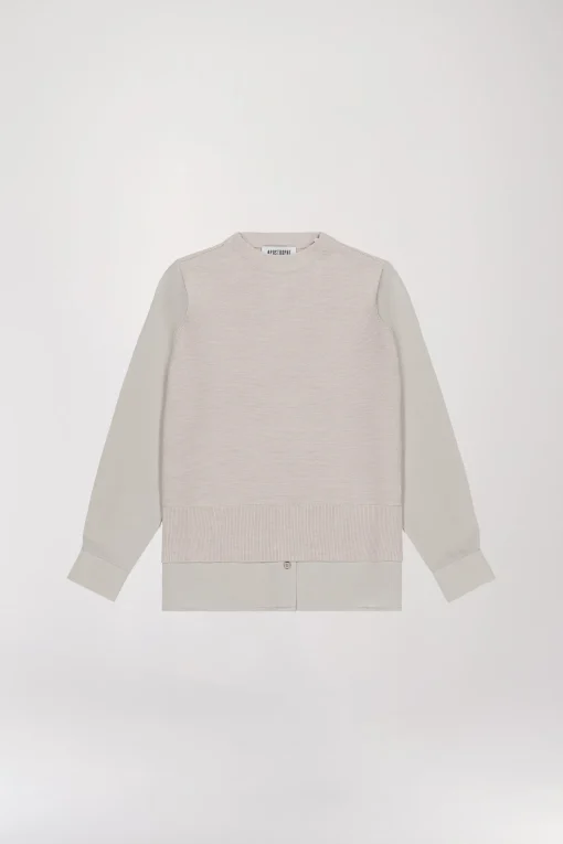 Pull chemise trompe-l'œil béton