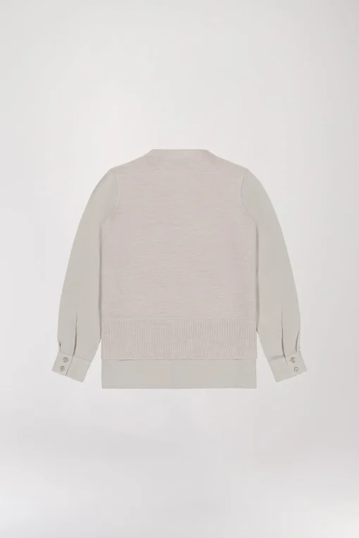 Pull chemise trompe-l'œil béton