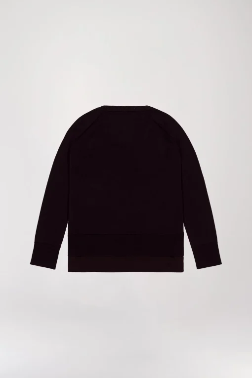 Pull chemise trompe-l'œil grenat