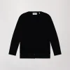 Pull chemise trompe-l'œil noir