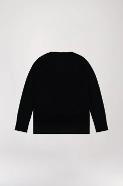 Pull chemise trompe-l'œil noir