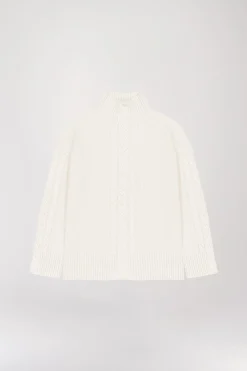 Pull col camionneur blanc cassé