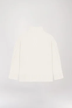 Pull col camionneur blanc cassé