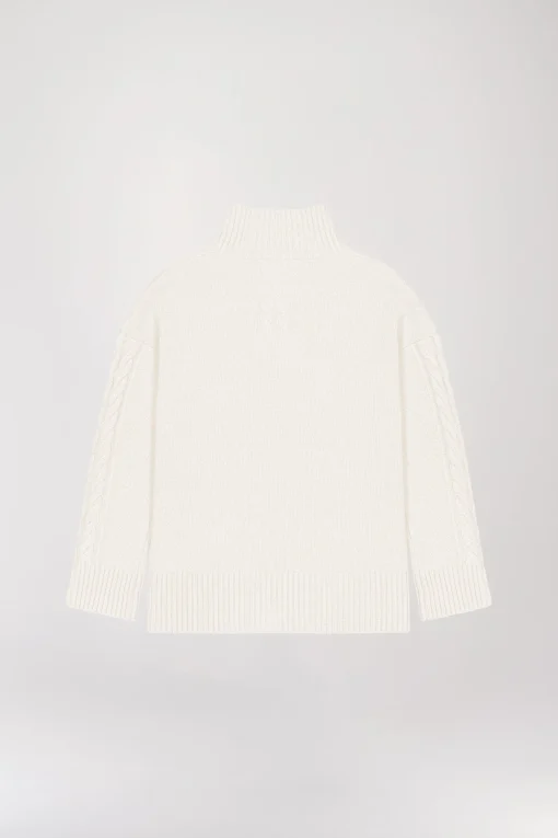 Pull col camionneur blanc cassé