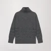 Pull col montant à paillettes gris moyen
