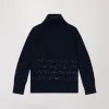 Pull col montant à paillettes marine