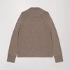 Pull col montant côtelé taupe moyen