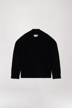 Pull col montant semi-oversize noir