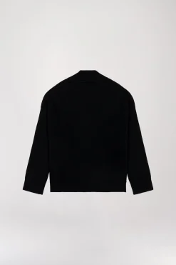 Pull col montant semi-oversize noir