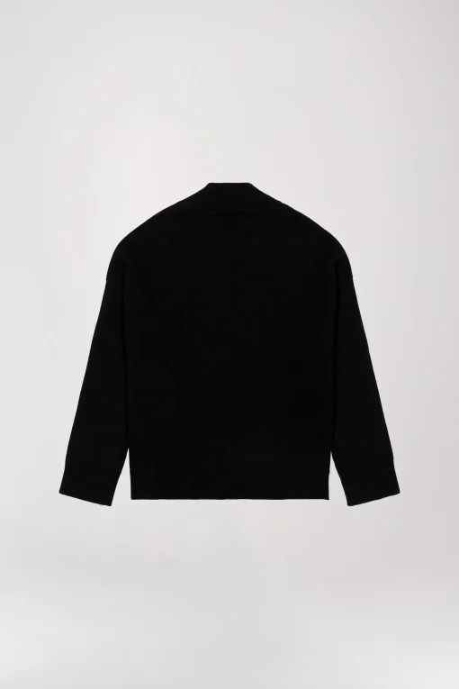 Pull col montant semi-oversize noir