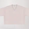 Pull col V oversize beige