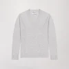 Pull col V pailleté gris pâle