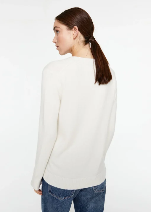 Pull col V pailleté gris pâle
