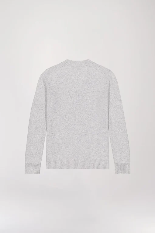 Pull col V pailleté gris pâle