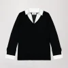 Pull col v trompe-l’œil en laine noir