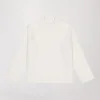 Pull coutures apparentes blanc cassé