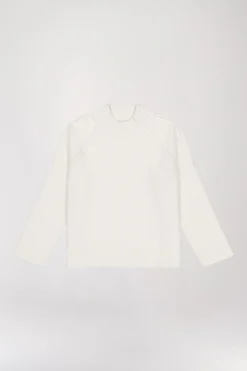 Pull coutures apparentes blanc cassé
