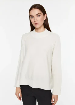 Pull coutures apparentes gris pâle