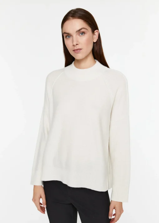 Pull coutures apparentes blanc cassé