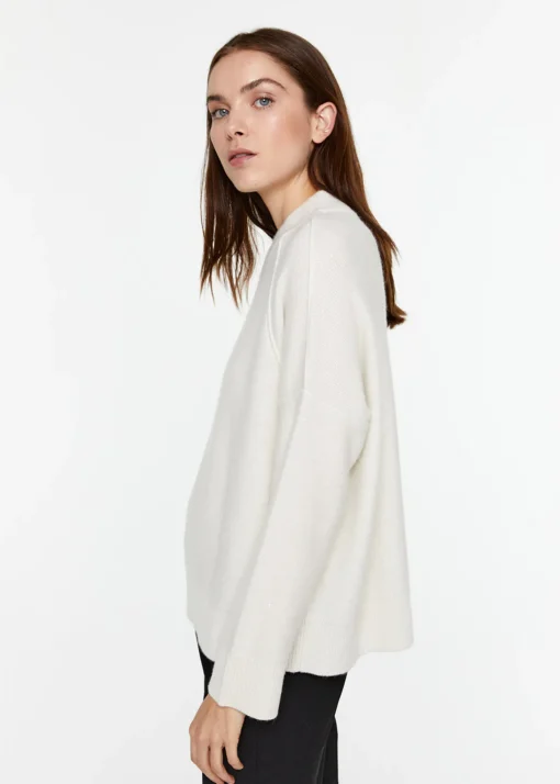 Pull coutures apparentes blanc cassé