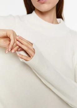 Pull coutures apparentes blanc cassé