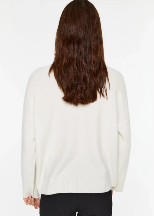 Pull coutures apparentes blanc cassé