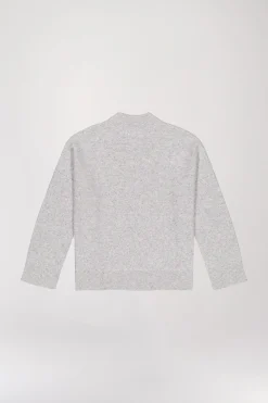 Pull coutures apparentes gris pâle