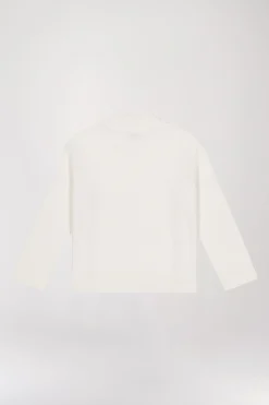 Pull coutures apparentes blanc cassé