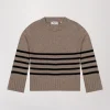 Pull marinière taupe moyen